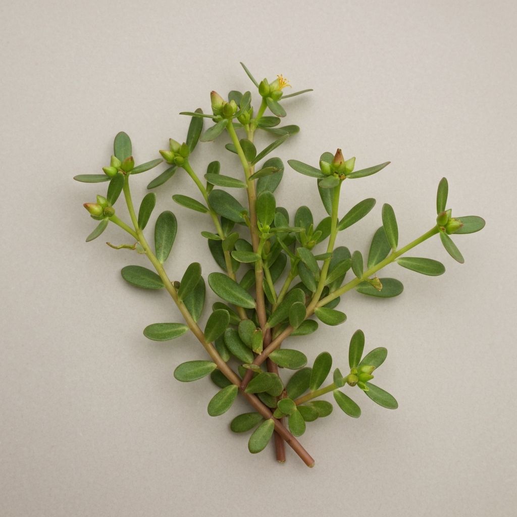 Purslane plant with fresh green stems and leaves
